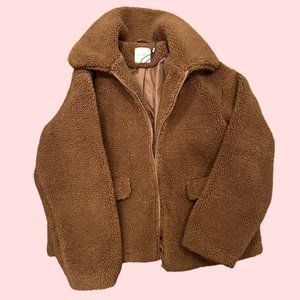 Brown ASOS Teddy Coat.
